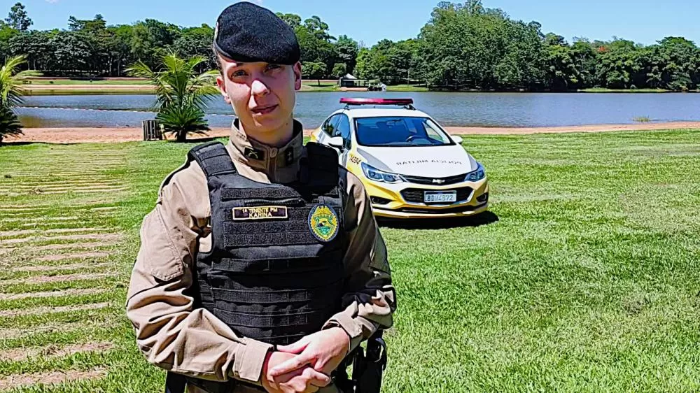 A comandante da 3ª Companhia da Polícia Militar, tenente Karina Kraulich. Foto: Divulgação