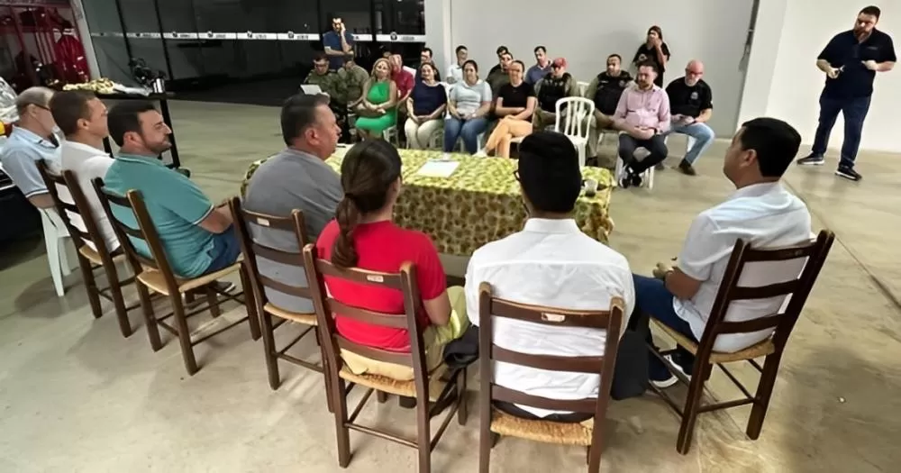 Reunião do Conseg, realizada na sede do Corpo de Bombeiros. Foto: Divulgação