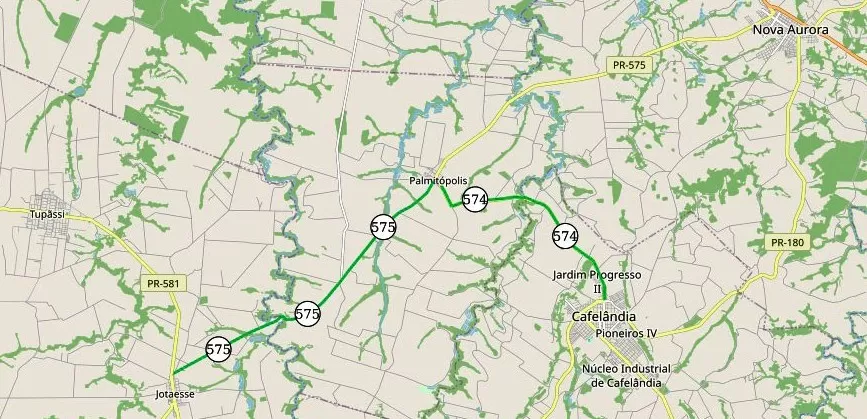 Mapa da rodovia, um importante entroncamento rodoviário, que será asfaltada. (Foto: DER)