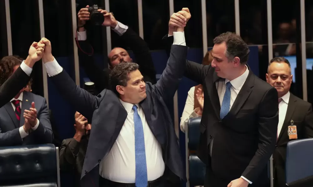 O Senado, Davi Alcolumbre (União Brasil), quando de sua eleição a presidente do senado. (Foto: Antônio Cruz/ Agência Brasil)