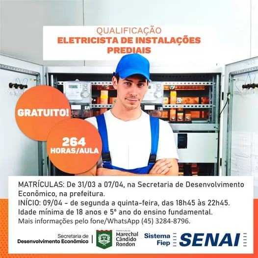O curso de eletrecista é uma ótima opção.