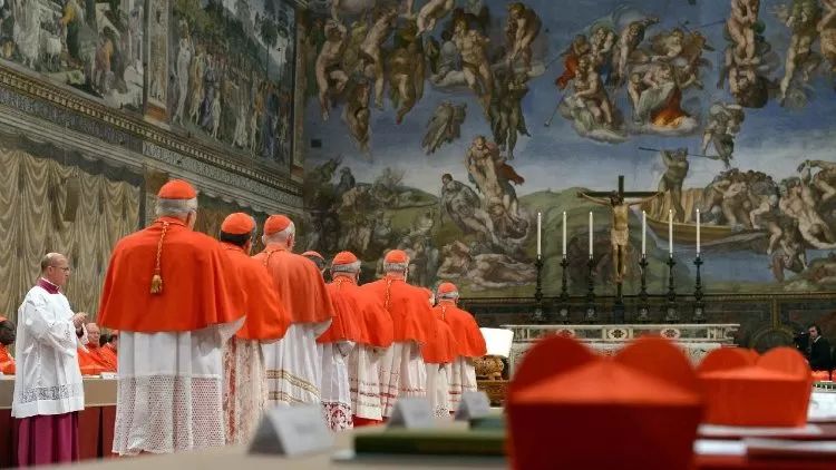 O conclave na Capela Sistina (foto de arquivo Vatican News) 