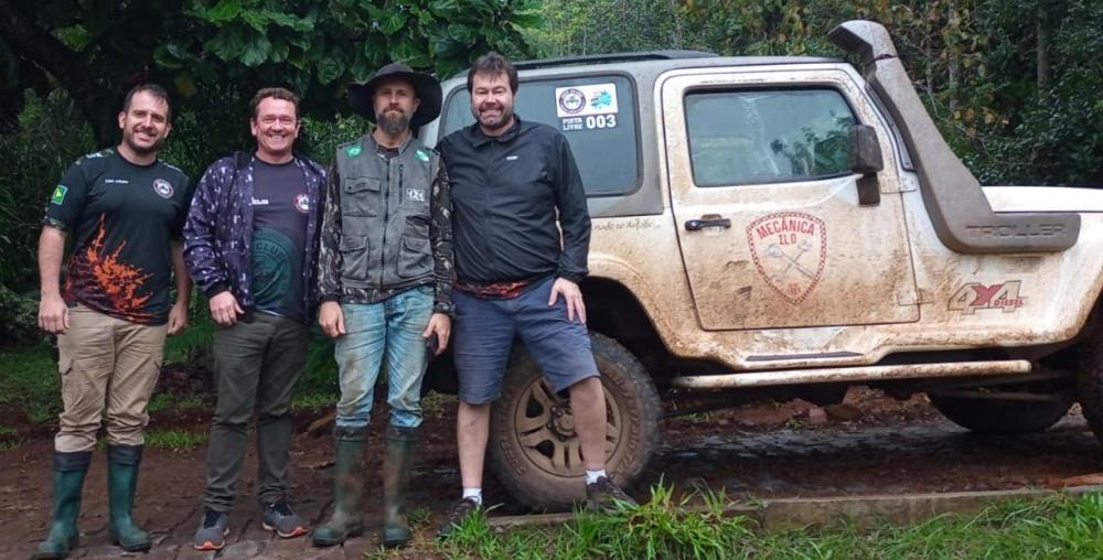 Na jornada no Rio Grande do Sul: Eduardo Port, Adelir Kempfer, Adilson Schafer e Eduardo “Duda” Weirich. Foto: Arquivo Pessoal