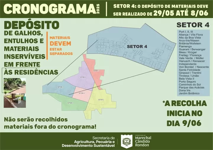 Mapa do setor 4. (Imagem: Assessoria/Prefeitura)