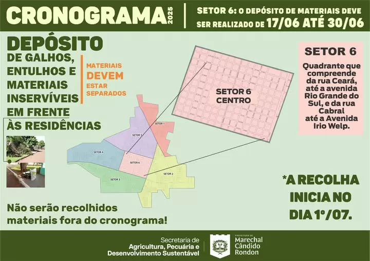 Setor central de Marechal Cândido Rondon recebe ação de limpeza urbana antes dos festejos de aniversário.