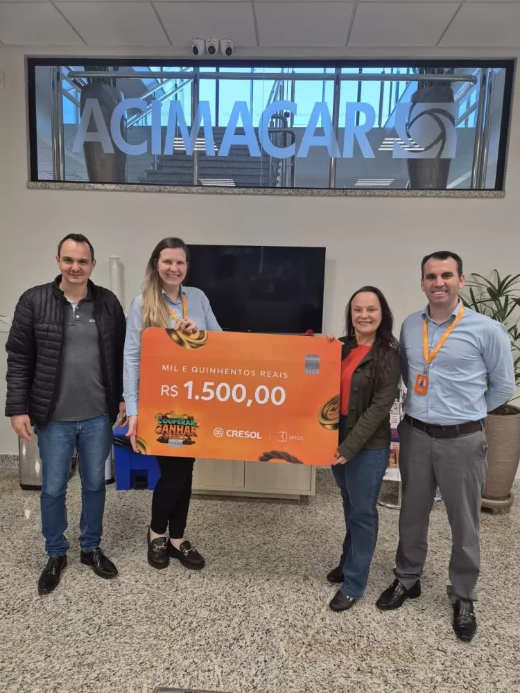 A Acimacar foi uma das instituições contempladas no segundo sorteio da campanha Cooperar é Ganhar, promovida pela Cresol Integração. (Foto: Assessoria/Cresol Integração)