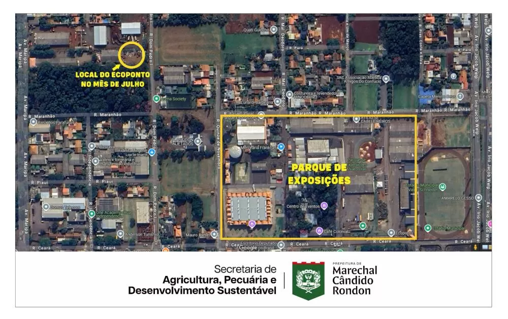 Local onde está instalado o ecoponto provisório. (Imagem: Prefeitura Municipal)