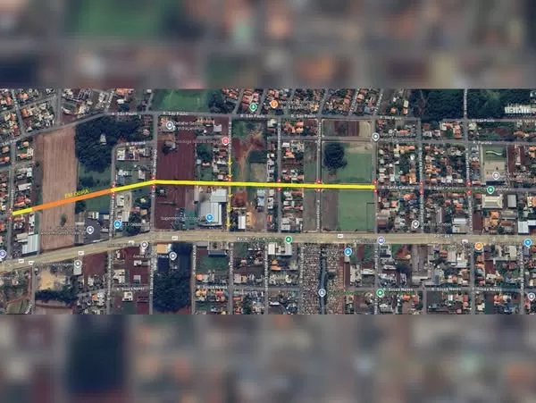 Obras na rua Santa Catarina mudam regras de prioridade e exigem atenção máxima dos motoristas. (Foto: Assessoria)