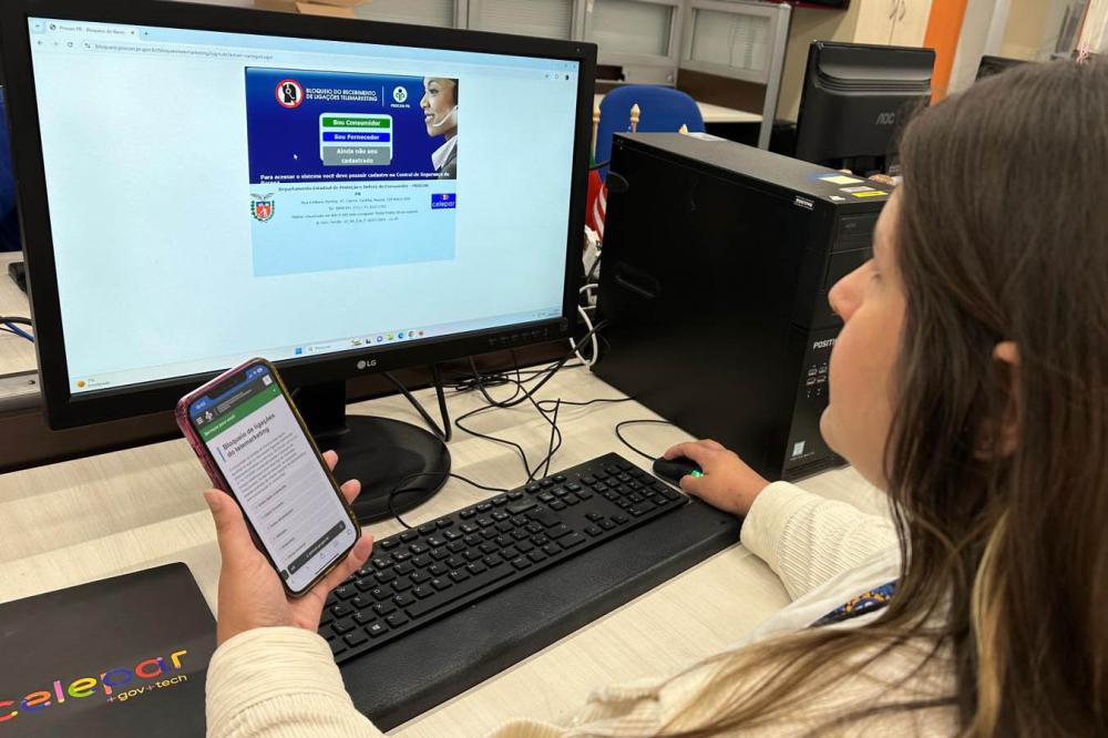 Mais de 330 mil paranaenses utilizam o sistema da Celepar e Procon para bloquear chamadas de telemarketing. Foto: Amanda Koiv/Celepar