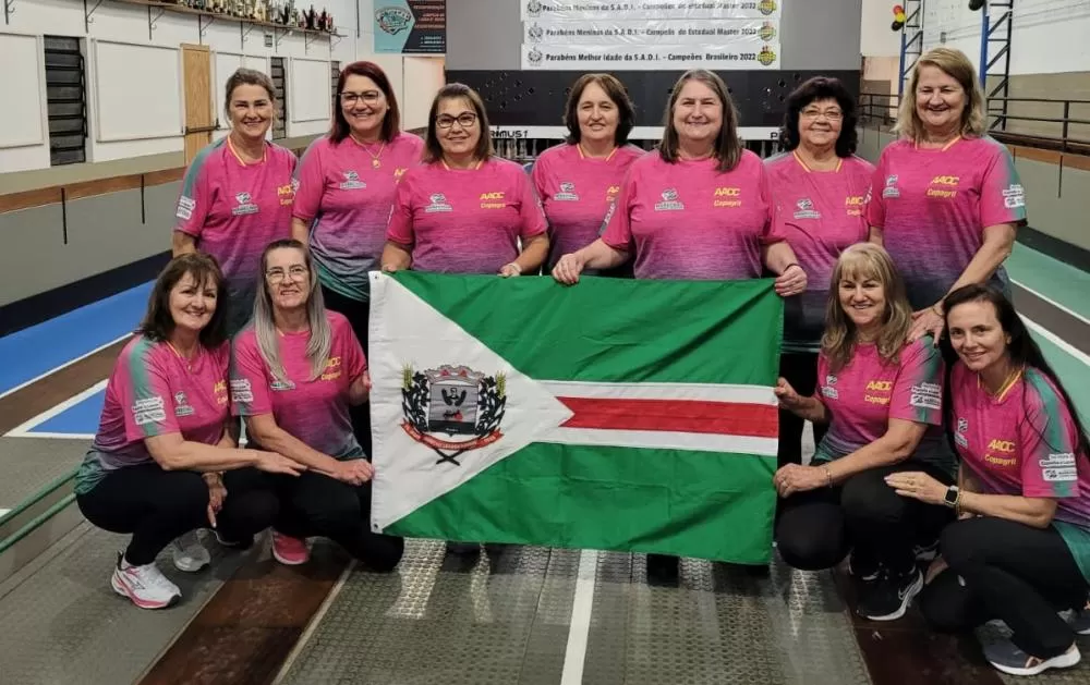 Equipe de Bolão Feminino da AACC/Prefeitura de Marechal Rondon participa do Campeonato Brasileiro Sênior em Cascavel. (Foto: Divulgação)