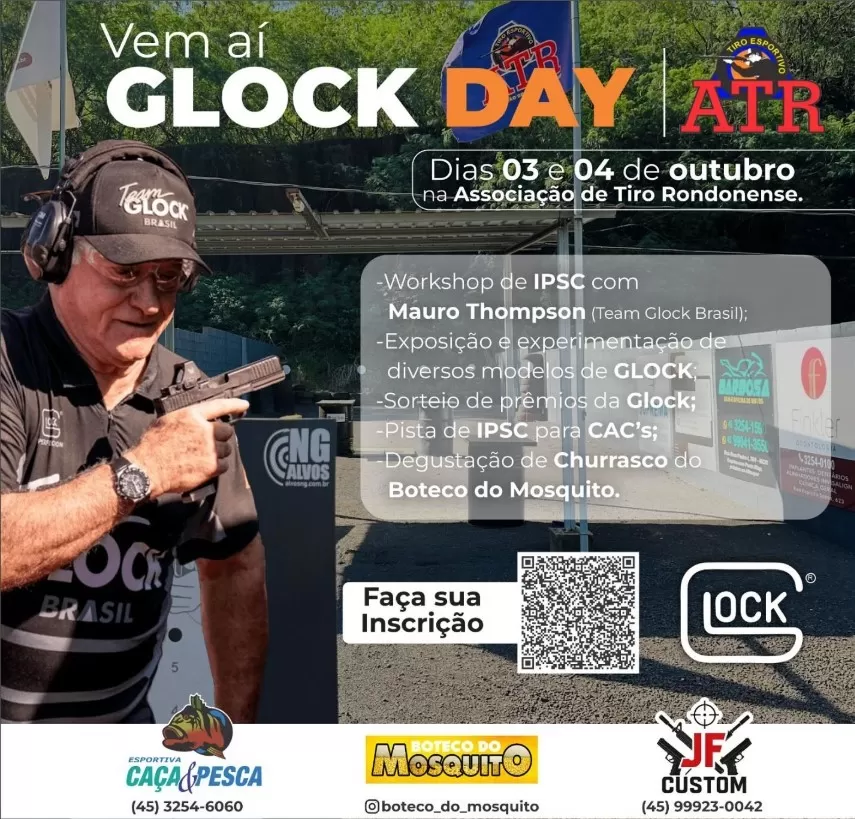 Glock Day traz a Marechal Cândido Rondon dois dias de experiências, oficinas e exposição de armas pela primeira vez no Paraná. (Imagem: Divulgação)