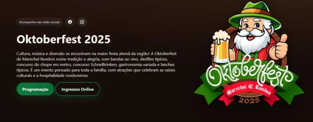 Ingressos antecipados para os bailões da 35ª Oktoberfest de Marechal Cândido Rondon já estão à venda. (Imagem: Divulgação)