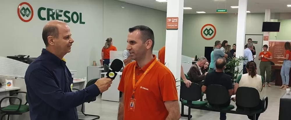 Diogo Brunetto, gerente da Cresol em Marechal Cândido Rondon, fala dos 25 anos da cooperativa Cresol Integração. 