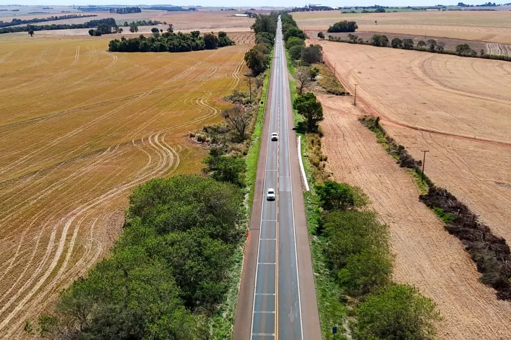 Duplicação da BR-163 entre Marechal Cândido Rondon e Guaíra e novo contorno de Guaíra vão revolucionar a logística do Oeste paranaense. (Foto: Geraldo Bunniak/AEN)