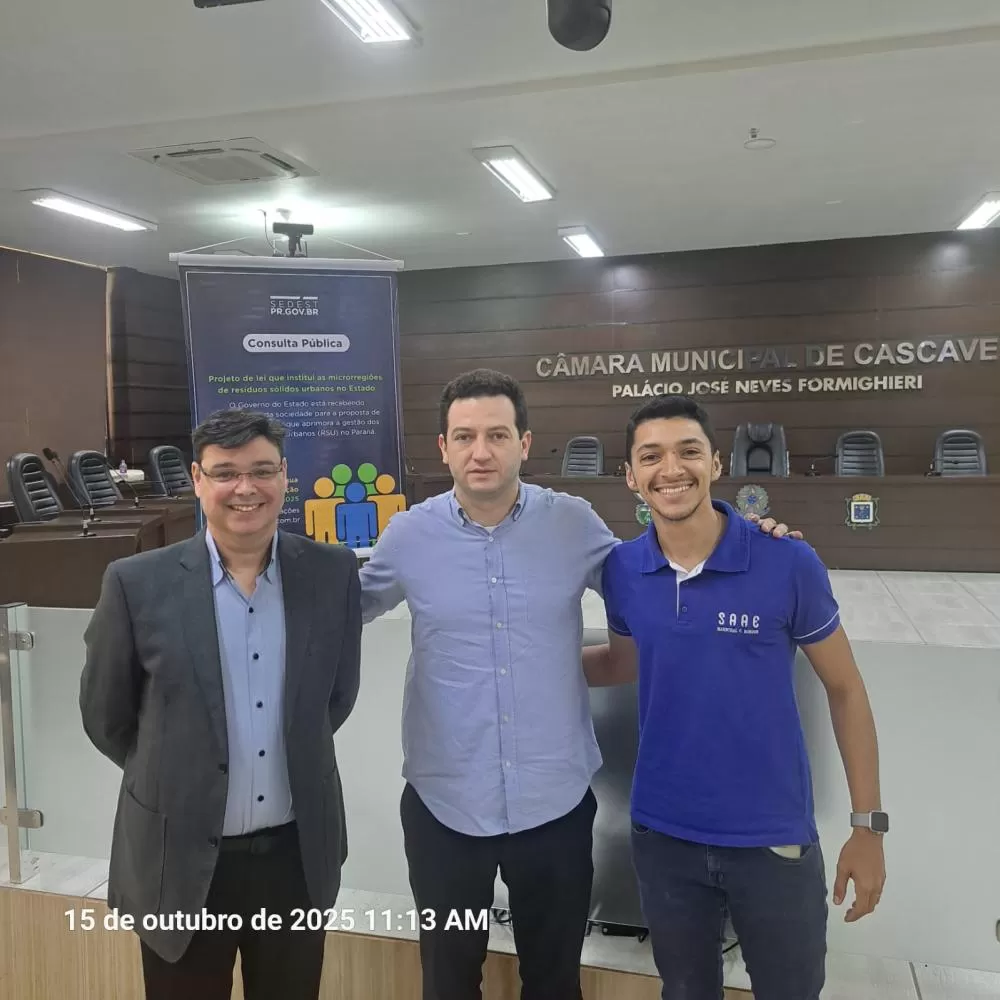SAAE de Marechal Cândido Rondon acompanha em Cascavel consulta pública sobre as Microrregiões de Resíduos Sólidos Urbanos do Paraná. (Foto: Divulgação/SAAE)
