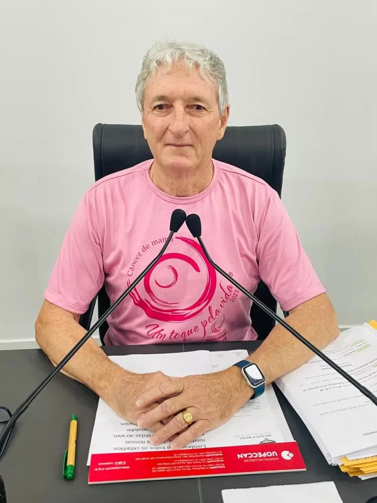 Vereador Valdir Sachser (Valdirzinho) durante a sessão ordinária da Câmara de Marechal Cândido Rondon. (Foto: Divulgação/Câmara Municipal)