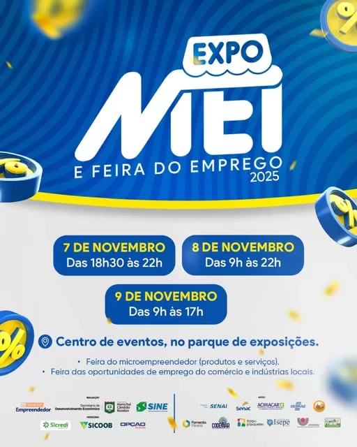 Evento será realizado no Centro de Eventos de Marechal Cândido Rondon e reunirá microempreendedores, empresas e instituições com foco em negócios e oportunidades de trabalho. (Imagem: Divulgação)