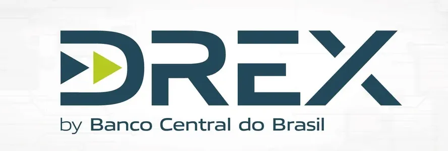 Painel com o logo “Drex – Real Digital” durante evento sobre moedas digitais no Brasil. (Foto: Imagem: Divulgação/Banco Central)