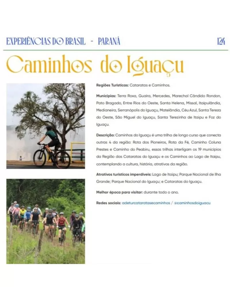 Território Cataratas e Caminhos representa o Paraná em catálogo turístico na COP30