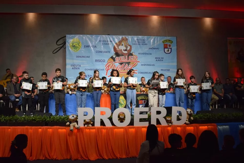 Cerimônia do Proerd acontece nesta sexta, reunindo estudantes que concluíram o currículo “Caindo na Real”. (Foto: Divulgação)