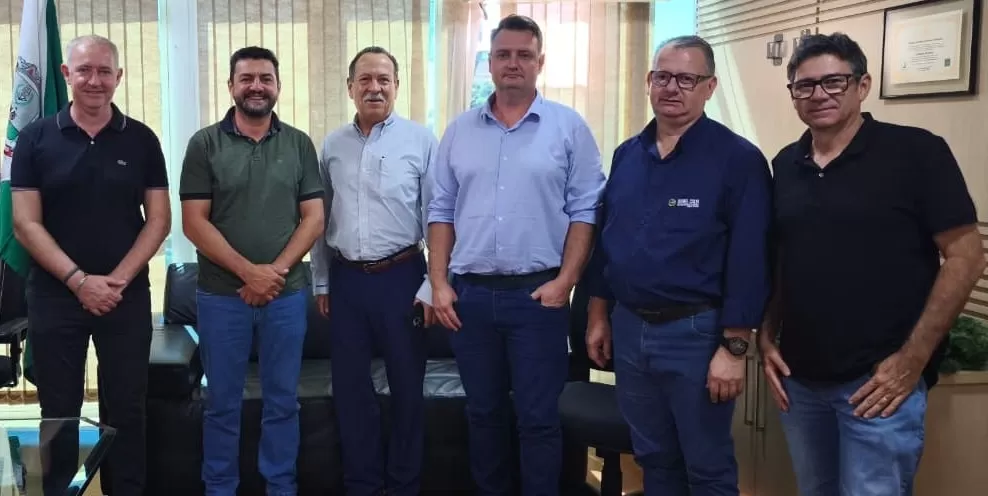 Autoridades municipais com diretores da Palsgaard para avançar nas negociações da nova planta industrial em Marechal Cândido Rondon. (Foto: Divulgação/Prefeitura Municipal)
