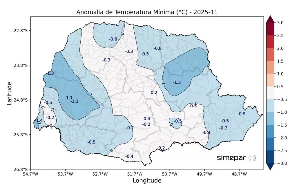 Tornados e chuvas intensas transformaram novembro de 2025 em um dos meses mais extremos já registrados no Paraná, segundo o Simepar. (Imagens: Divulgação/Simepar)