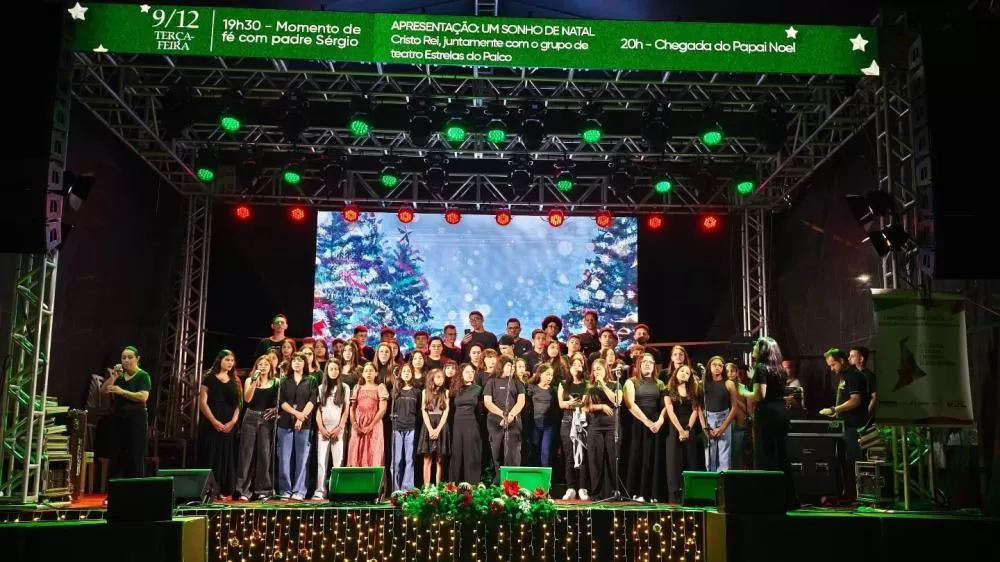 Programação do Natal Luz e Encanto desta sexta-feira será realizada no auditório Ecos da Liberdade devido à chuva. (Foto: Divulgação)
