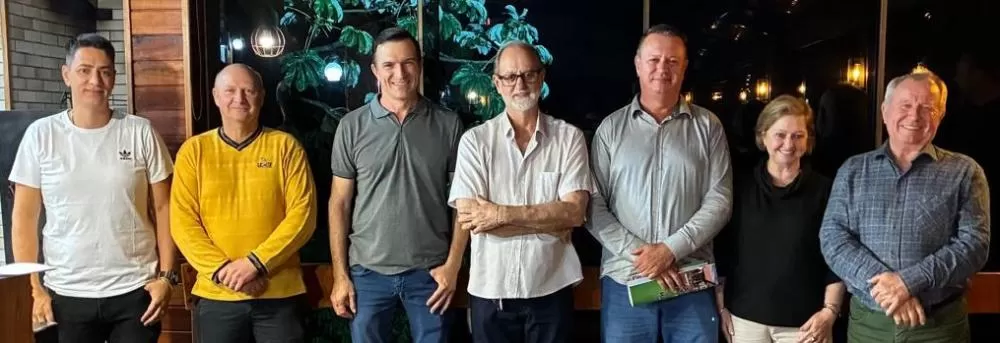 Integrantes da diretoria e do conselho fiscal eleitos para o biênio 2026–2027 do Conseg de Marechal Cândido Rondon: Fernando Gavlik de Oliveira, Edio Luiz Chapla, Cesar Luiz Petri, Vilmar Alberto Guttges, Mirta Steinmacher e Eno Pedde. (Foto: Arquivo Pess