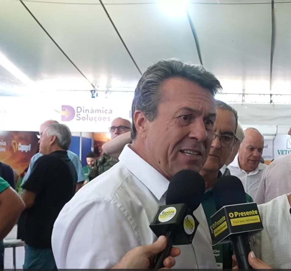 Entrevista coletiva do secretário de Estado da Agricultura e do Abastecimento durante o Agroshow Copagril 2026, em Marechal Cândido Rondon.