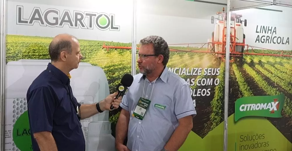 Estande da Citromax no Agroshow Copagril 2026 apresenta soluções inovadoras para o controle de pragas e aumento da eficiência no campo.