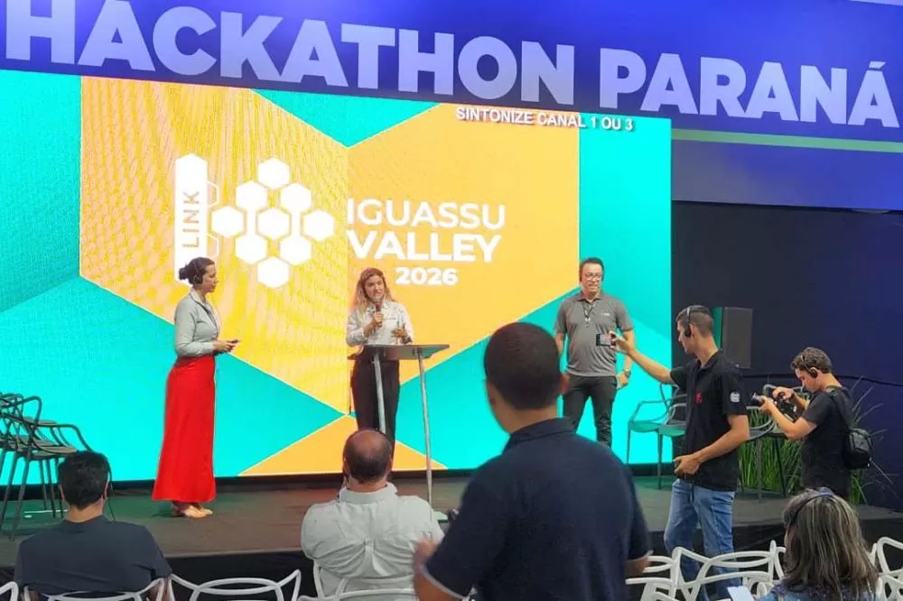 Assinatura do protocolo entre BRDE e Iguassu Valley ocorreu no Ambiente de Inovação do Show Rural Coopavel 2026. (Foto: BRDE/Divulgação)