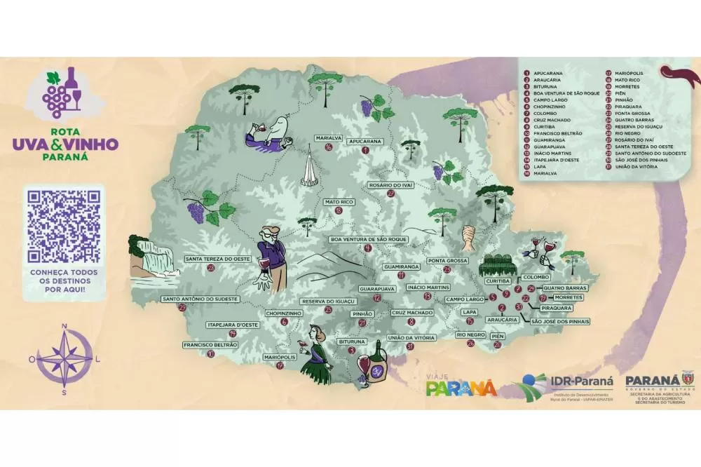 Rota da Uva & Vinho integra produção, turismo e tradição em 30 municípios paranaenses. (Imagem: Divulgação)