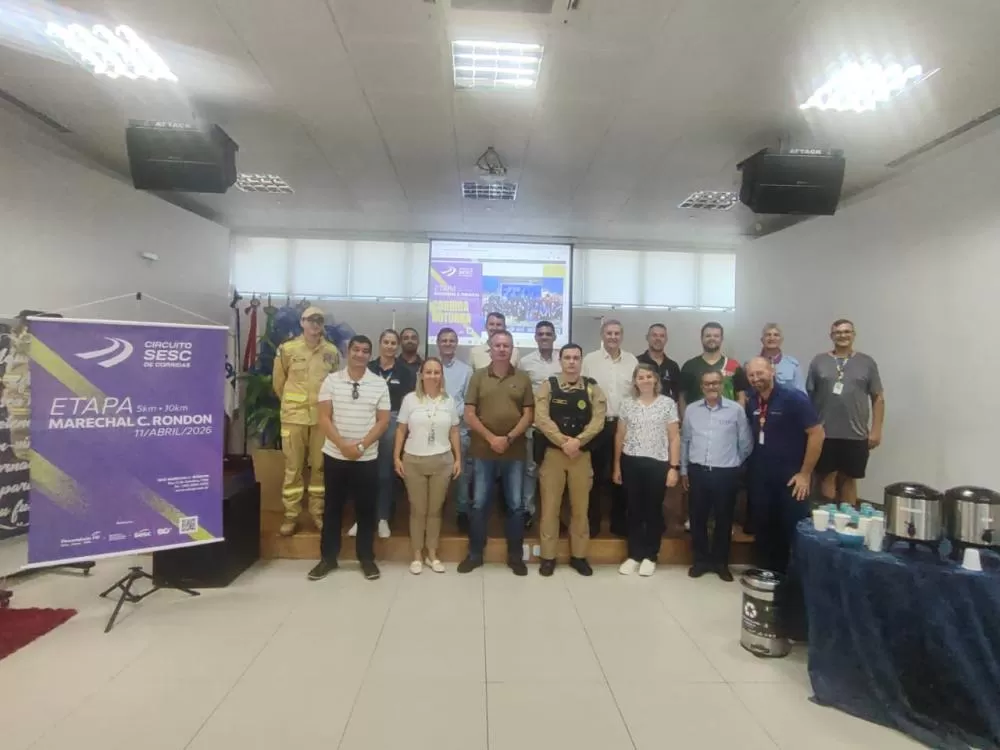 Reunião no Senac definiu organização e percurso da etapa rondonense do Circuito Sesc de Corridas 2026. (Foto: Divulgação)