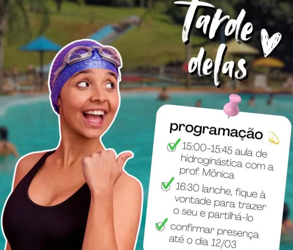 Evento “Tarde Delas” reunirá mulheres em programação de integração e bem-estar no Parque Temático das Águas, em Toledo. (Foto: Divulgação)
