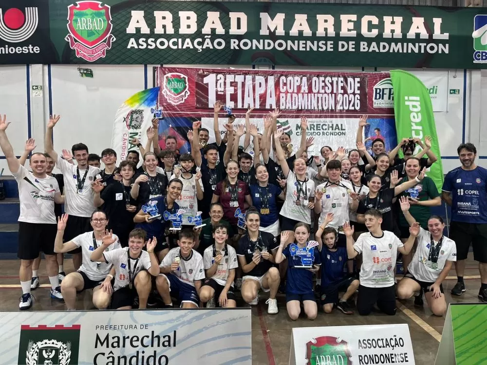 Equipe de Marechal Rondon lidera quadro geral de medalhas na 1ª etapa da Copa Oeste de Badminton 2026 (Foto: Divulgação)