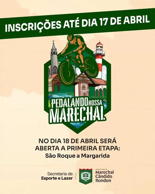 Inscrições para o Pedalando Nossa Marechal seguem abertas até 17 de abril
