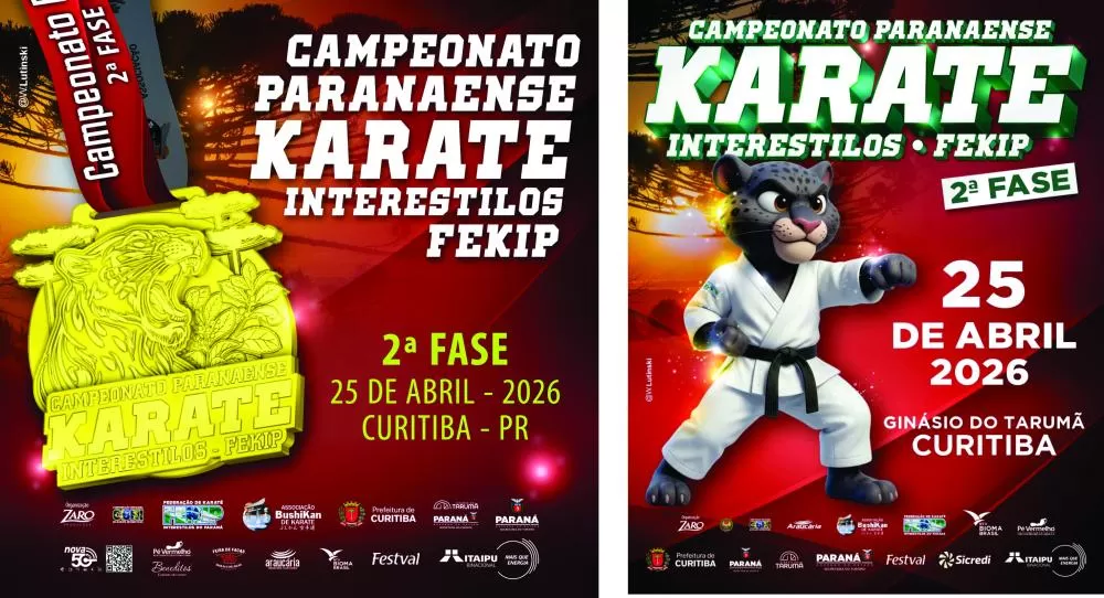 Delegação da Associação Liberdade de Karatê Shotokan participa da 2ª etapa do Campeonato Paranaense de Karatê Interestilos em Curitiba. (Foto: Divulgação)