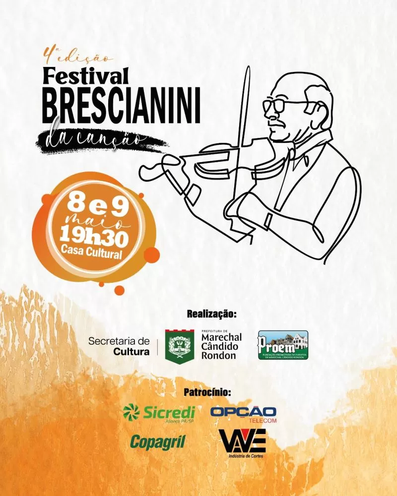 4º Festival Brescianini da Canção será realizado nesta sexta-feira e sábado, na Casa Cultural, em Marechal Cândido Rondon. (Foto: Divulgação)
