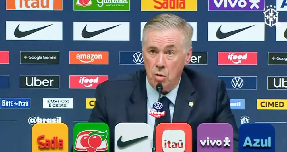 Carlo Ancelotti anunciou hoje os 26 jogadores convocados para disputar a Copa do Mundo de 2026 pela seleção brasileira. (Foto: CBF TV)