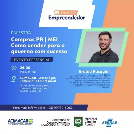 Sala do Empreendedor promove palestra gratuita sobre vendas ao governo e participação em licitações. (Foto: Divulgação)