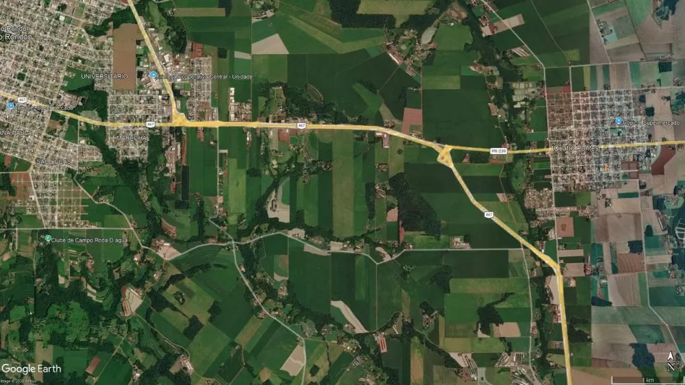 Produtores com áreas às margens da BR-163 devem regularizar o uso da faixa de domínio da rodovia para utilização em atividades de plantio. (Foto: Google Maps)