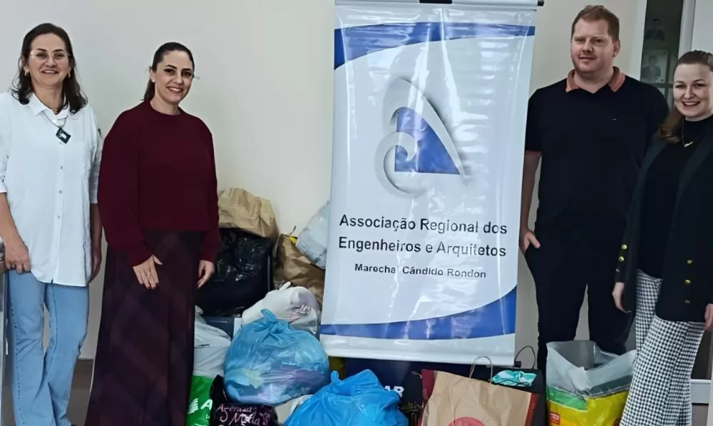 Donativos arrecadados pela AREA foram entregues ao Centro de Distribuição da Campanha do Agasalho de Marechal Cândido Rondon. (Foto: Divulgação)