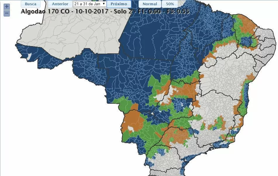 Atualização do Zarc do milho considera novas classes de retenção de água no solo e dados climáticos mais recentes. (Imagem: Embrapa Agricultura Digital)