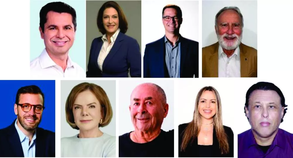 Candidatos ao Senado pelo Paraná nas eleições de 2026, em ordem alfabética: Alexandre Curi (Republicanos), Cristina Graeml (PSD), Deltan Dallagnol (Novo), Dr. Rosinha (PT), Filipe Barros (PL), Gleisi Hoffmann (PT), Joaquim do MLB (UP), Karen Guerreiro (Mi