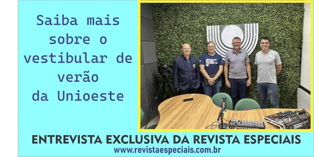 Emerson Fey, Arestides Pereira da Silva Junior e Aldefax Gilvan Kuhn apresentaram informações sobre o Vestibular 2027 da Unioeste em Marechal Cândido Rondon. 