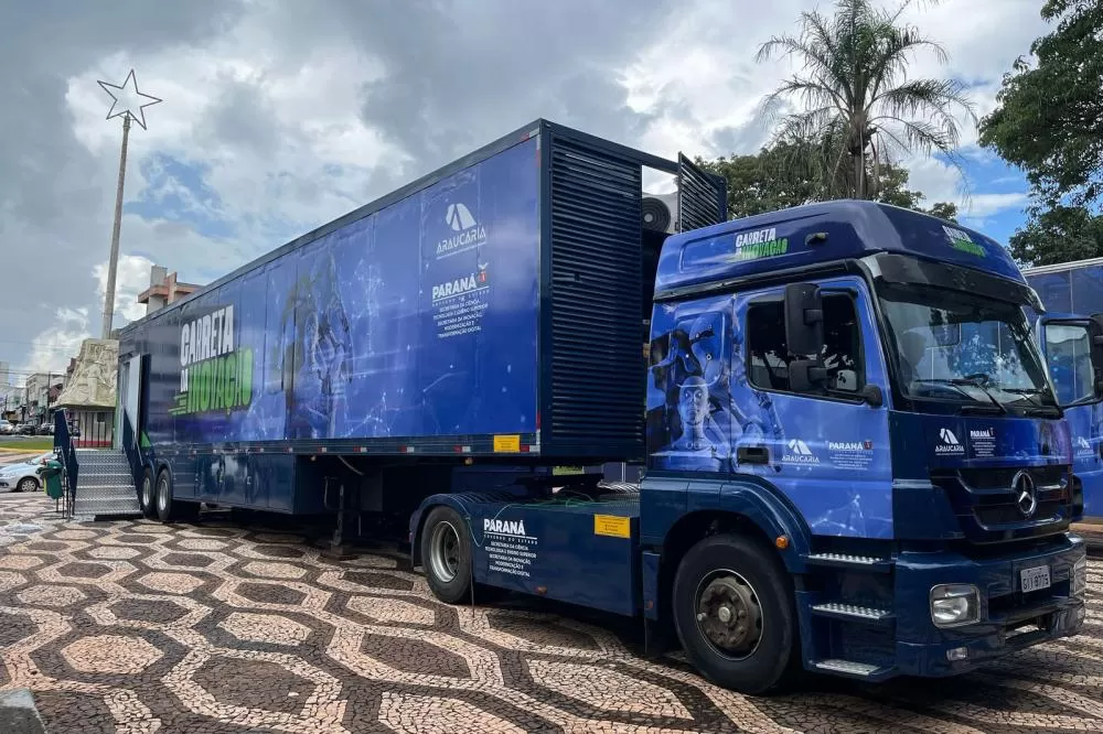 Carreta da Inovação oferece experiências tecnológicas e atividades de ciência e empreendedorismo em Santa Helena até sexta-feira (16). (Foto: SEIA)
